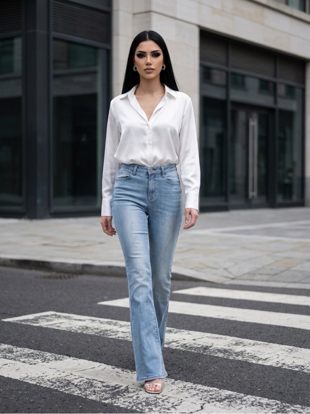 Simple Society Flare Distressed Light Wash Jeans Women’s  5/27